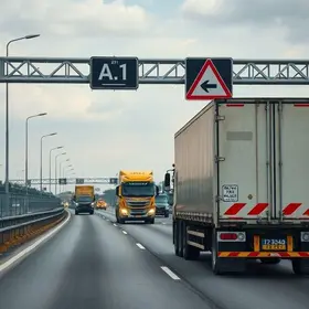 trânsito de caminhões pesados